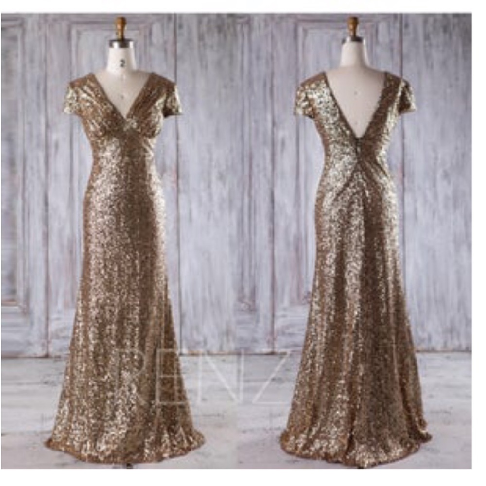 Champagne gold sequined gown